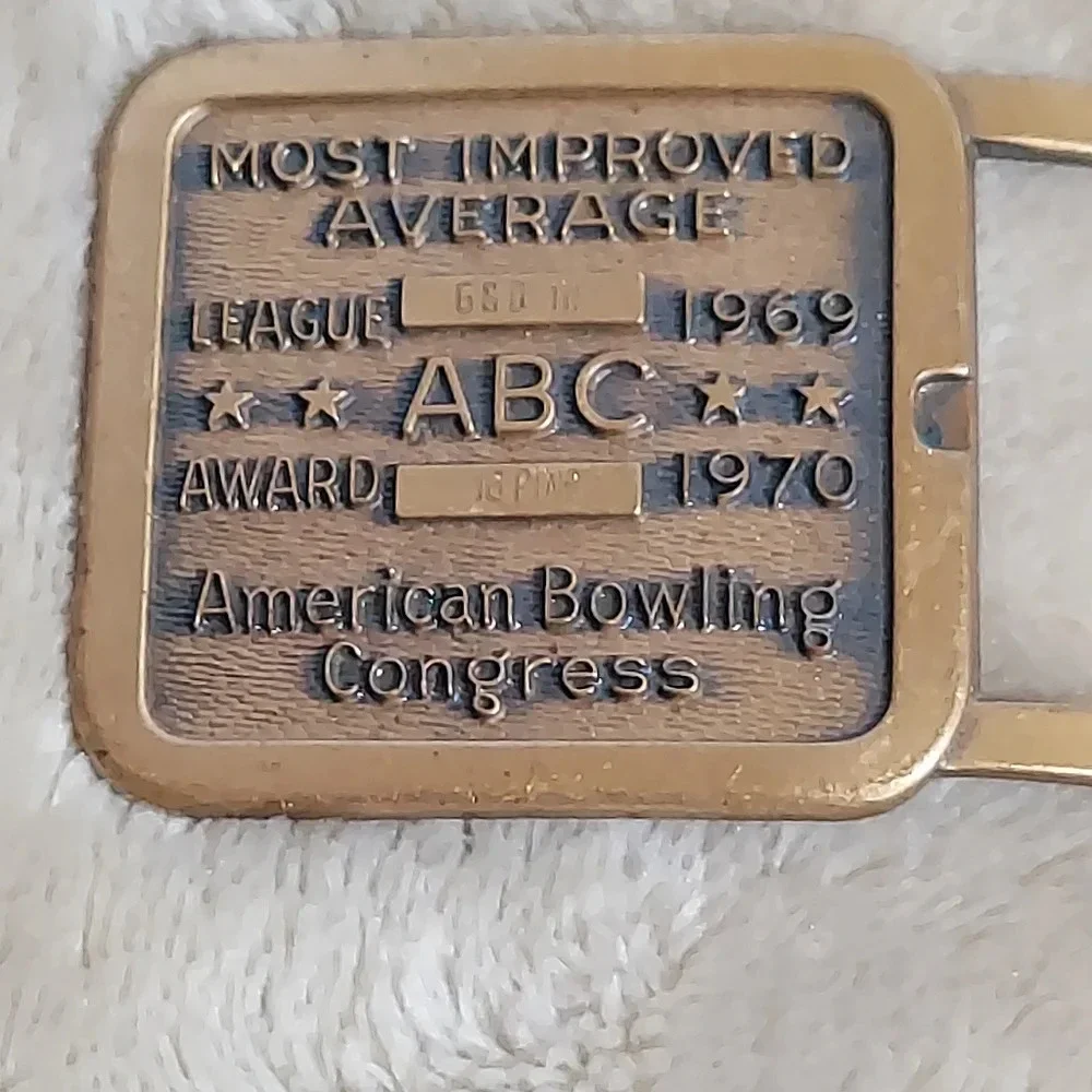 Vtg‎ American Bowling Congress 1969 Most Improved Bowler Official Belt Buckle